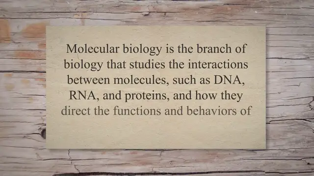 Video thumbnail for Molecular biology and the intricacies of the cell