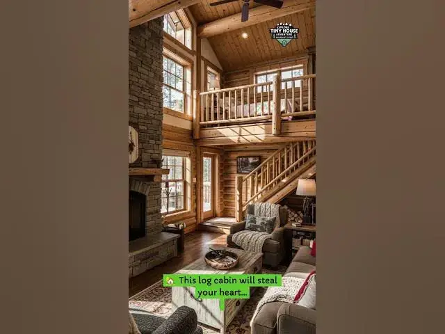 Video thumbnail for Breathtaking Rustic Log Cabin Tour 🪵🔥 | Cozy Mountain Home Vibes
