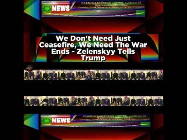 Video thumbnail for We Don't Need Just Ceasefire, We Need The War Ends - Zelenskyy Tells Trump