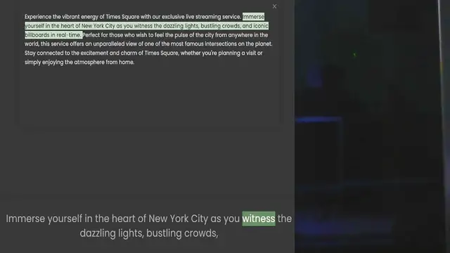 Video thumbnail for Experience the vibrant energy of Times Square with our exclusive live streaming service. Immerse yourself in the heart of New York City as you witness the dazzling lights, bustling crowds, and iconic billboards in real-time. Perfect for t