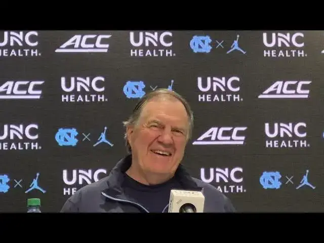Video thumbnail for #UNC coach Bill Belichick training camp press conference Aug. 14 at Kenan Football Center