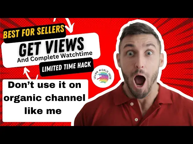 'Video thumbnail for How To Get Real Views Using View4view Ha*k  For Sellers Not For Organical Workers @LearnWorldHere'