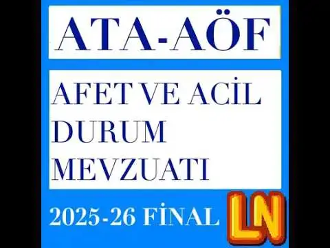 Video thumbnail for Ata Aöf Afet ve Acil Durum Mevzuatı 2025-2026 Final Soruları