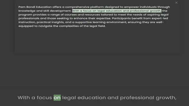 Video thumbnail for knowledge and skill development. With a focus on legal education and professional growth, the program provides a range of courses and resources tailored to meet the needs of aspiring legal professionals and those seeking to enhance their
