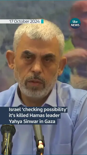 Video thumbnail for The Israel Defence Forces (IDF) say they are investigating the possibility that it has killed Hamas leader Yahya Sinwar in a military operation.