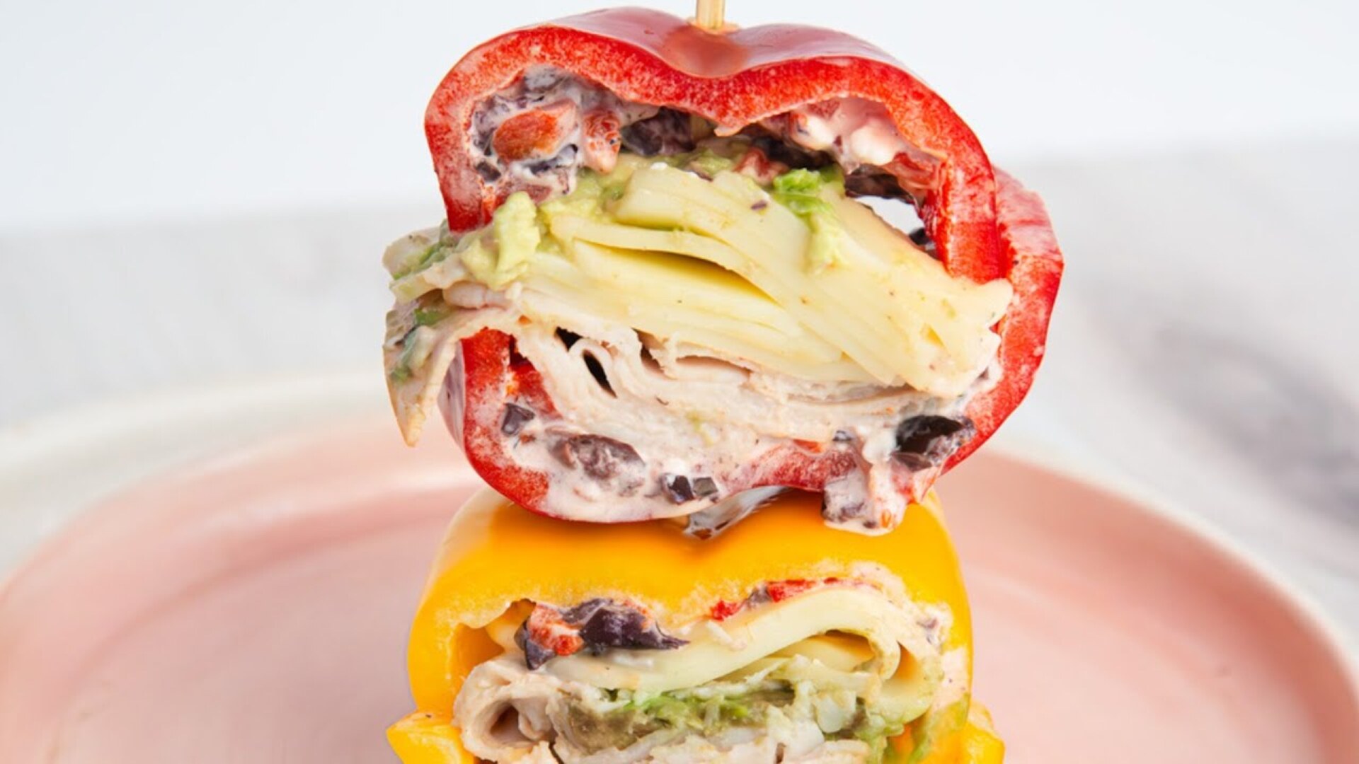 Video thumbnail for Turkey Bell Pepper Sandwich With Olive Spread Recipe