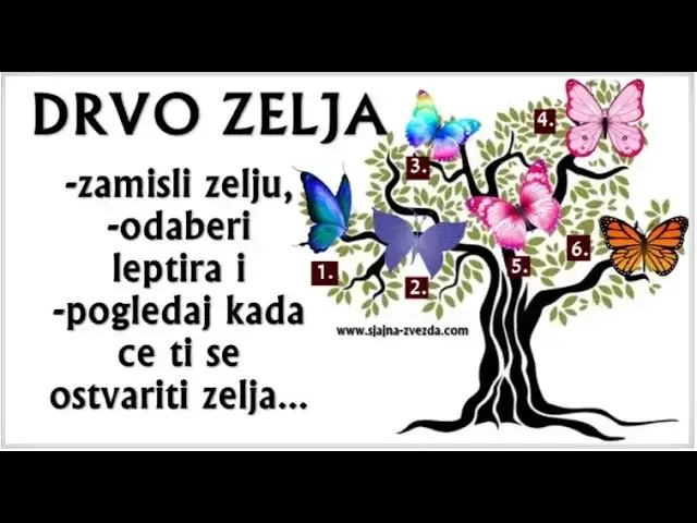 'Video thumbnail for DRVO ŽELjA... Zamisli želju i pogledaj šta će ti LEPTIR kojeg odabereš reći o ISPUNJENJU'
