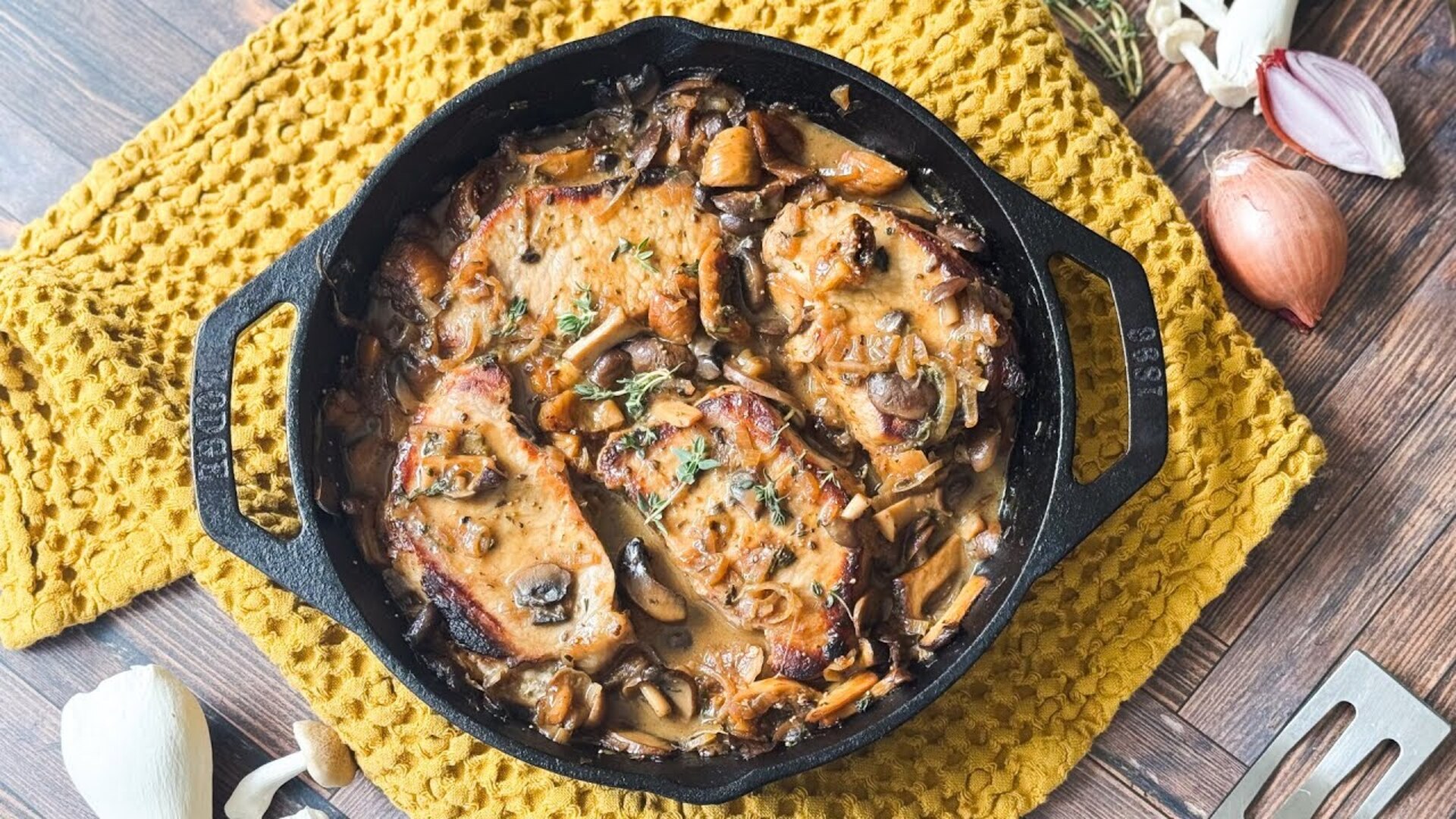 Video thumbnail for Aromatic Smothered Pork Chops Recipe