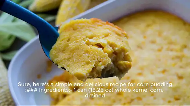 Video thumbnail for corn pudding recipe