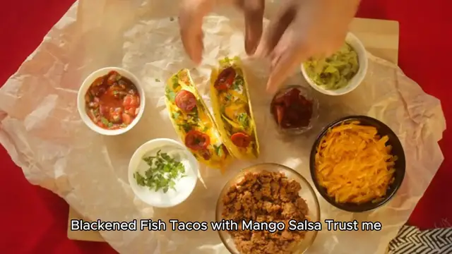 Video thumbnail for Blackened Fish Tacos with Mango Salsa