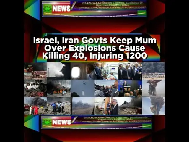 Video thumbnail for Israel, Iran Govts Keep Mum Over Explosions Cause Killing 40, Injuring 1200