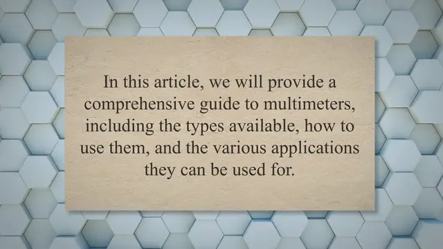 'Video thumbnail for What is Multimeter and Types of Multimeters?'
