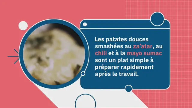 Video thumbnail for Patates douces smashées avec mayo au sumac
