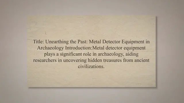 Video thumbnail for Metal detector equipment in archaeology
