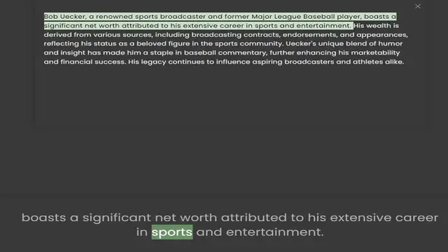 Video thumbnail for significant net worth attributed to his extensive career in sports and entertainment. His wealth is derived from various sources, including broadcasting contracts, endorsements, and appearances, reflecting his status as a beloved figure i