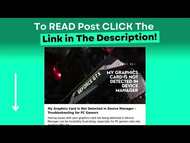 Video thumbnail for My Graphics Card is Not Detected in Device Manager – Troubleshooting for PC Gamers