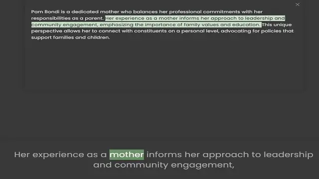 Video thumbnail for responsibilities as a parent. Her experience as a mother informs her approach to leadership and community engagement, emphasizing the importance of family values and education. This unique perspective allows her to connect with constituen