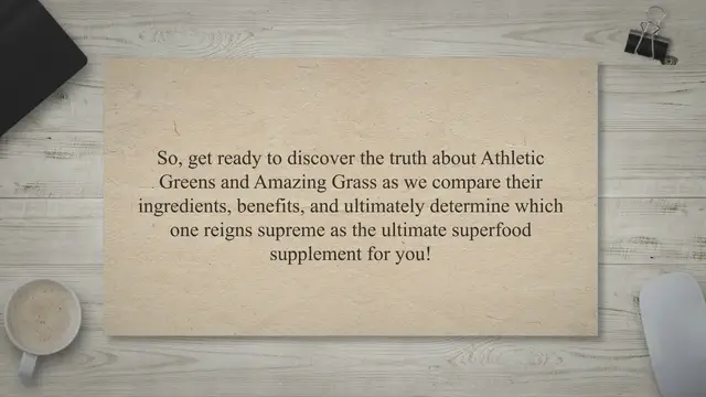 Video thumbnail for Superfood Showdown: Athletic Greens vs Amazing Grass - Unraveling the Ultimate Supplement for You!