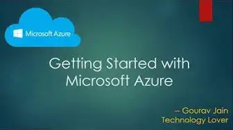Video thumbnail for Getting started with Azure