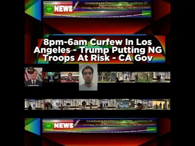 Video thumbnail for 8pm-6am Curfew In Los Angeles - Trump Putting NG Troops At Risk - CA Gov