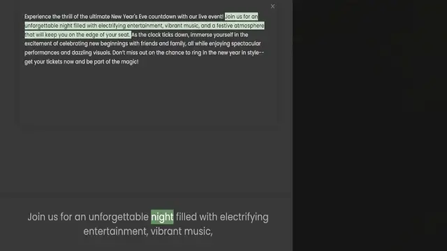 Video thumbnail for Experience the thrill of the ultimate New Year's Eve countdown with our live event! Join us for an unforgettable night filled with electrifying entertainment, vibrant music, and a festive atmosphere that will keep you on the edge of your