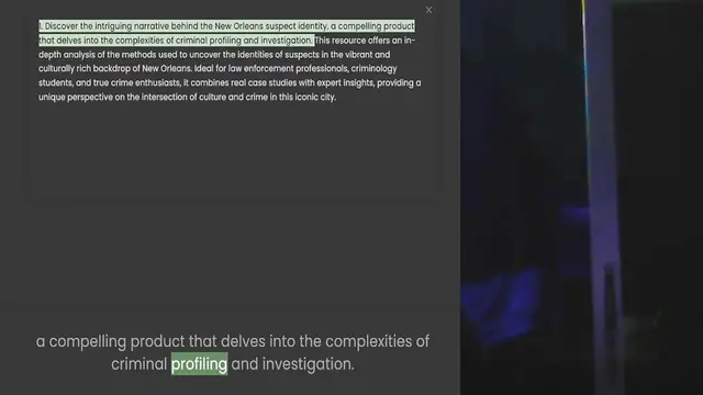 Video thumbnail for 1. Discover the intriguing narrative behind the New Orleans suspect identity, a compelling product that delves into the complexities of criminal profiling and investigation. This resource offers an in-depth analysis of the methods used to