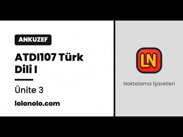 Video thumbnail for Ankuzef Türk Dili I Ünite 3 Deneme Sınavı