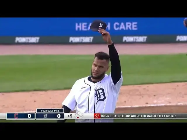 'Video thumbnail for Matt Vierling AMAZING JUMPING CATCH TO ROB Josh Naylor of a HOME RUN! | Detroit Tigers | 4/18/2023'