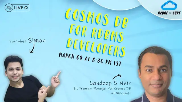 Video thumbnail for Cosmos DB for RDBMS Developers - Azure for Sure - S2 - Ep. 6