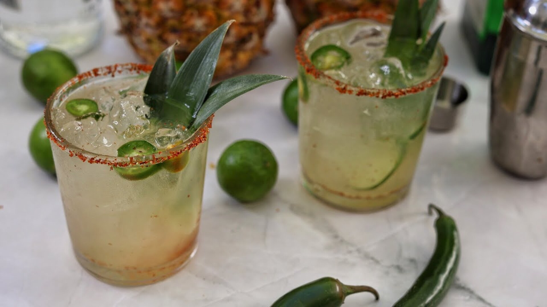 Video thumbnail for Spicy Pineapple Shrub Margarita Recipe