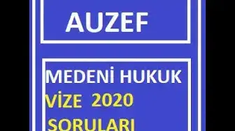 Video thumbnail for Medeni Hukuk 2020 Vize Soruları