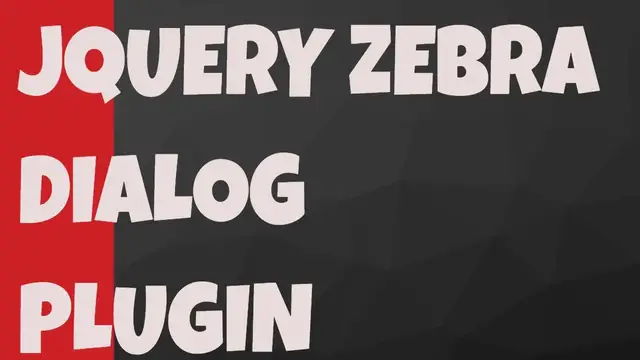 Video thumbnail for Powerful jQuery Dialog Box Plugin  - Zebra Dialog