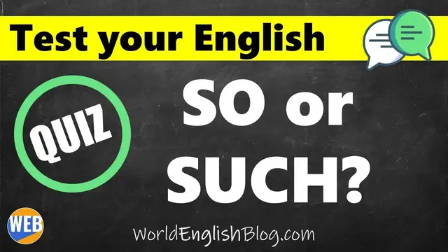 Video thumbnail for Vocabulary QUIZ - SO or SUCH (Test your English🤔❓)