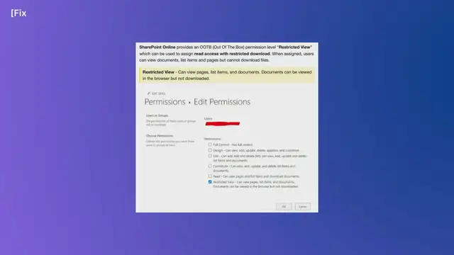 Video thumbnail for [Fix] Restricted View permission level missing in SharePoint Online site library