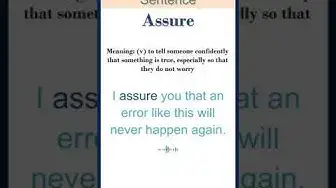 Video thumbnail for Assure Meaning | Assure in a Sentence | Most common words in English #shorts