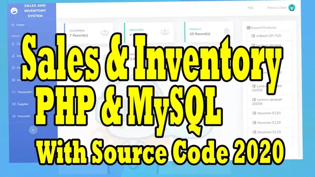 Video thumbnail for Sales and Inventory System Using PHP and MYSQL With Source Code 2021 Free Download