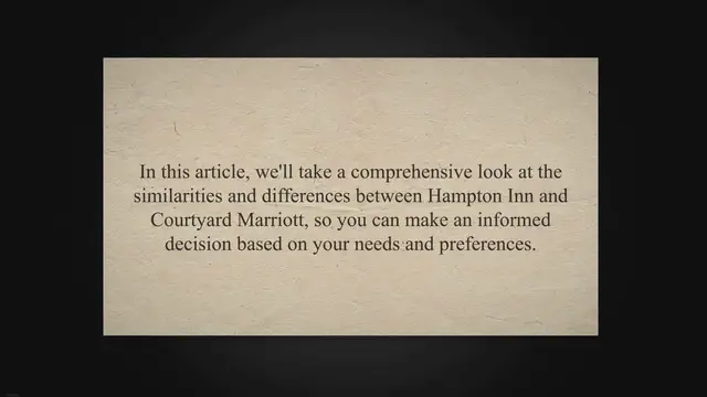 Video thumbnail for Hampton Inn vs Courtyard Marriott: A Comprehensive Comparison of Room Amenities, Dining Options, and Price