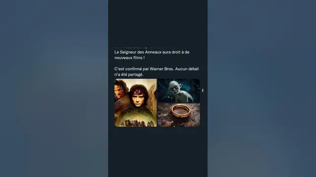 Video thumbnail for Le Seigneur des Anneaux aura droit à de nouveaux films ! C'est confirmé par Warner Bros.
