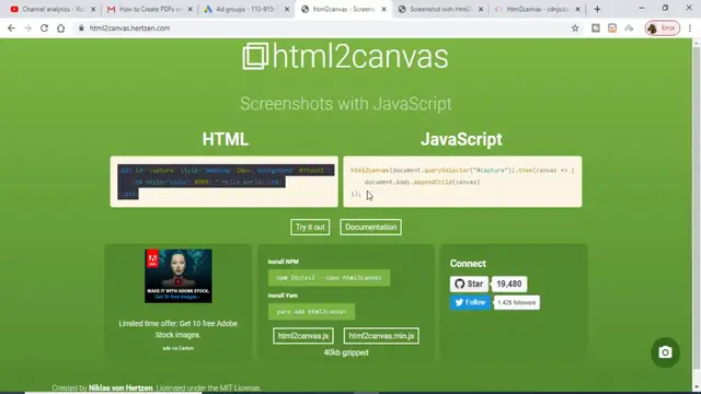 Video thumbnail for html2canvas Library Simple Example to Take Screenshot in Webpage in Javascript