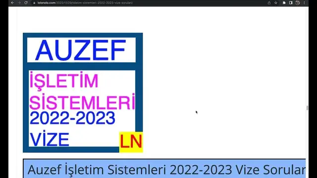 Video thumbnail for İşletim Sistemleri 2022-2023 Vize Soruları
