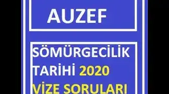 Video thumbnail for Sömürgecilik Tarihi 2020 Vize Soruları