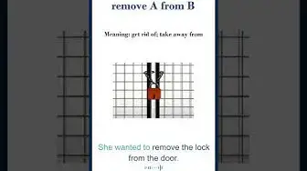 Video thumbnail for Remove A from B meaning | remove A from B sentences | Common English Idioms #shorts