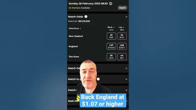'Video thumbnail for NZ vs England - what happened to NZ ? #nzvseng #sportsbetting #cricket #betfair #betting #sports'