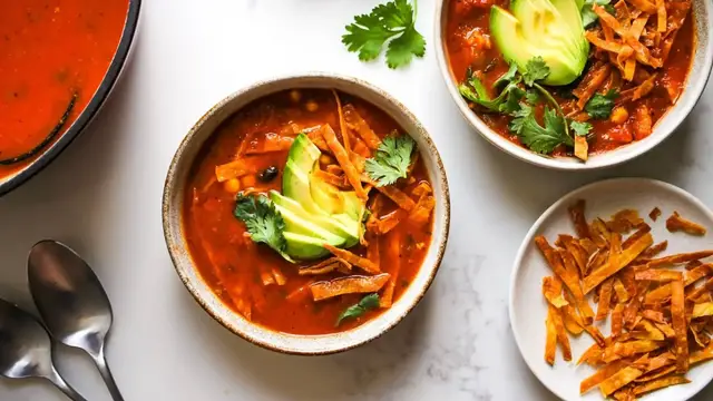 'Video thumbnail for Fire-Roasted Vegan Tortilla Soup Recipe'
