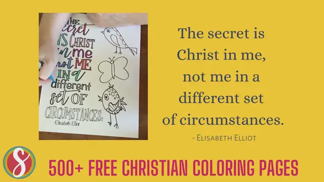 Video thumbnail for Elisabeth Elliot "The Secret Is Christ In Me" Free Coloring Page