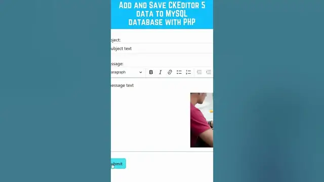 Video thumbnail for Add and Save CKEditor 5 data to MySQL database with PHP