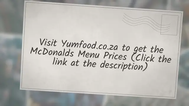 'Video thumbnail for McDonald's Menu South Africa 2022 — South African Menus'