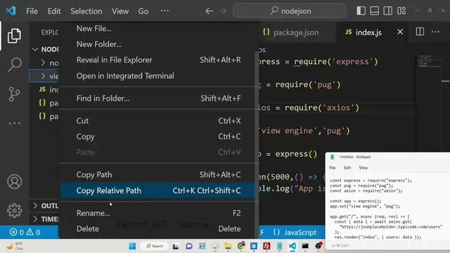 Video thumbnail for Node.js Express PUG Template Engine to Display User Data in Table Using Axios & JSONPlaceholer API