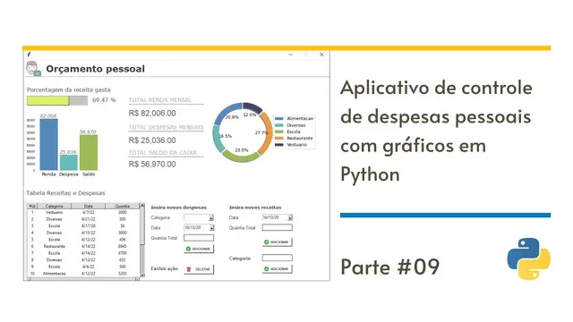 Video thumbnail for Como criar aplicativo de controle de despesas pessoais com gráficos em Python | Parte #09