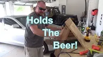Video thumbnail for Pallet outdoor tables, cost nothing, holds the beer.